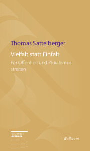 Buchcover: "Vielfalt statt Einfalt. Für Offenheit und Pluralismus streiten" von Thomas Sattelberger. Das Cover zeigt weiße und lila Schriftelemente auf senfgelbem Grund.