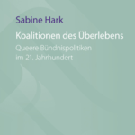 Buchcover: "Koalitionen des Überlebens. Queere Bündnispolitiken im 21. Jahrhundert" von Sabine Hark. Das Cover zeigt weiße und lila Schriftelemente auf mintfarbenen Grund.