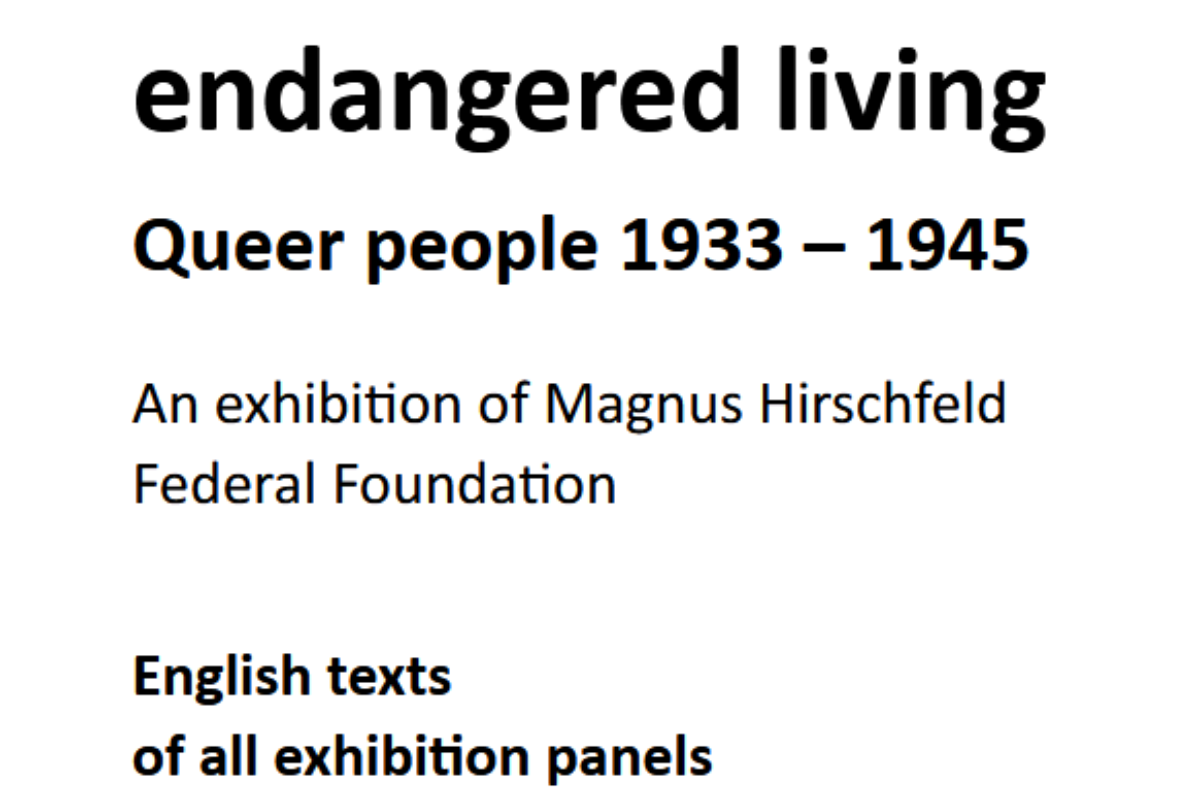 Titelseite der englischen Ausstellungstexte 