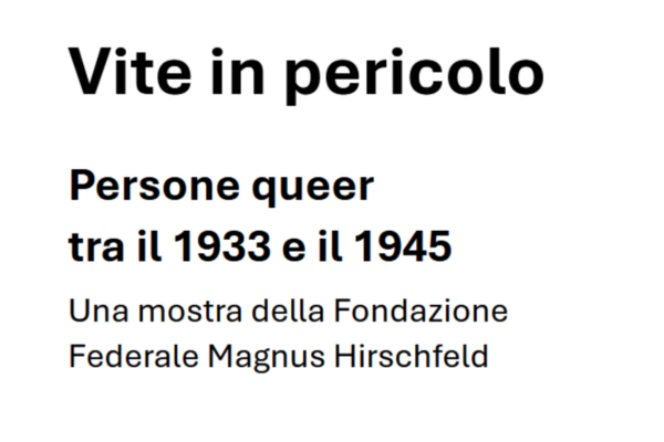 Titelseite der italienischen Ausstellungstexte 