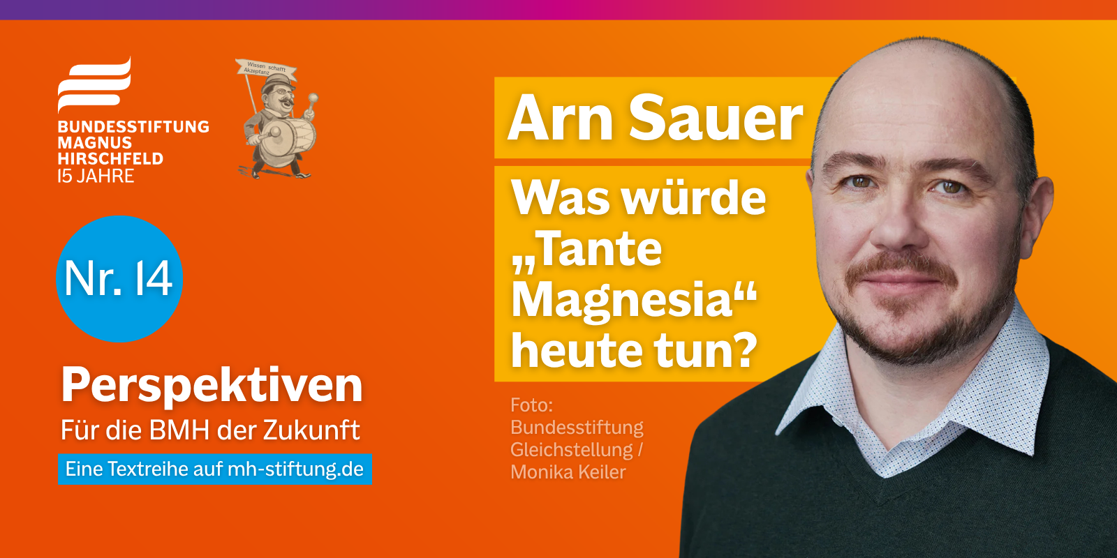 Textgrafik mit farbigem Hintergrund. Text: 