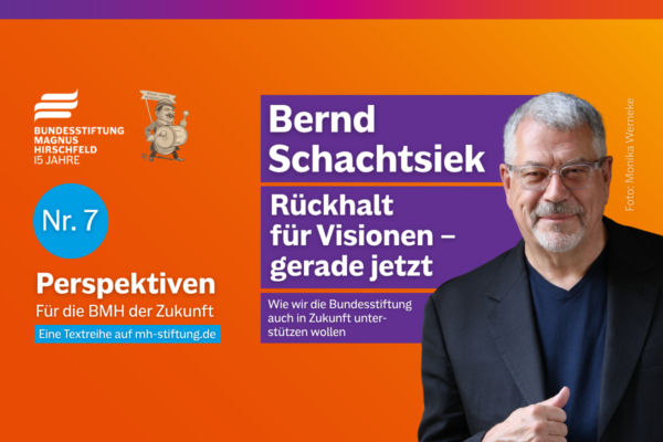 Textgrafik mit farbigem Hintergrund. Text: 