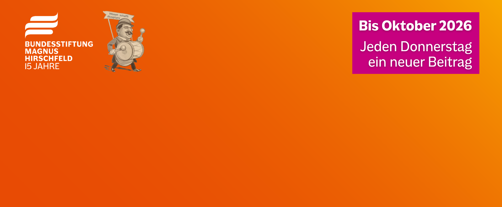 Textgrafik mit farbigem Hintergrund. Text: 
