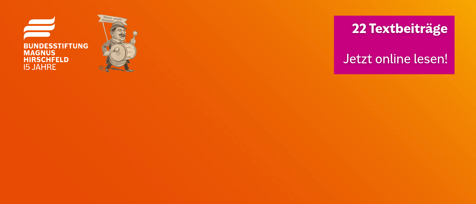 Textgrafik mit farbigem Hintergrund. Text: 