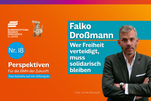 Textgrafik mit farbigem Hintergrund. Text: 