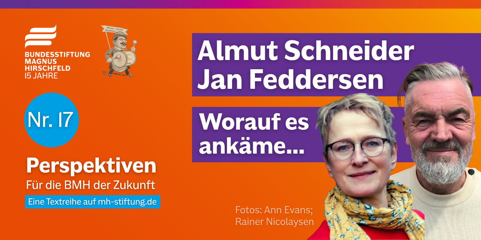 Textgrafik mit farbigem Hintergrund. Text: 