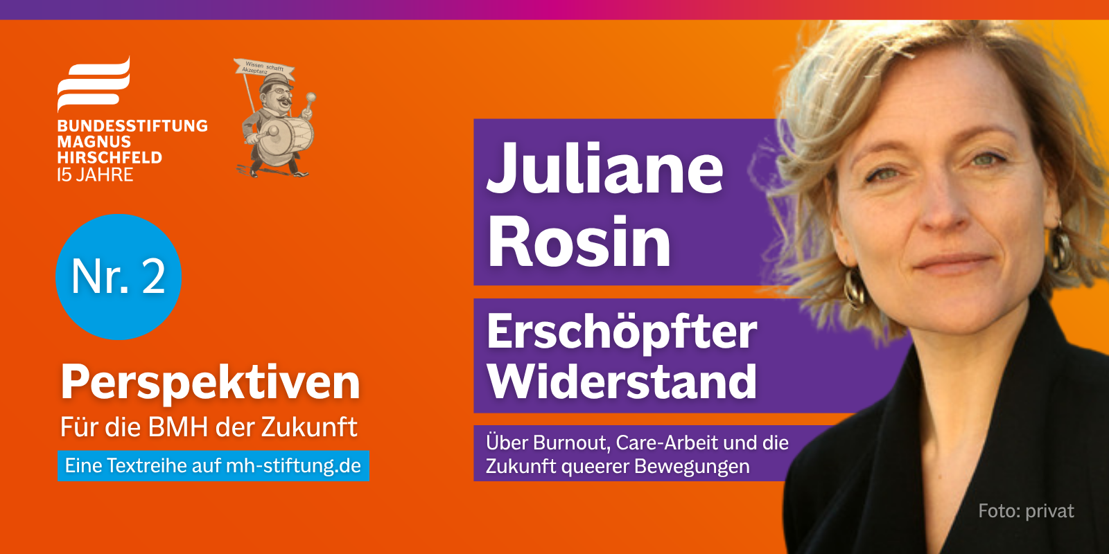 Textgrafik mit farbigem Hintergrund. Text: 