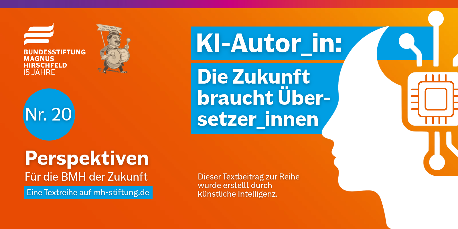 Textgrafik mit farbigem Hintergrund. Text: 