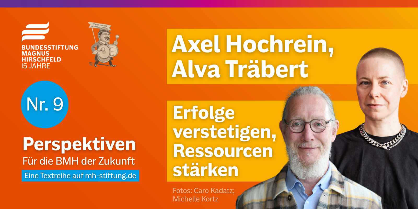 Textgrafik mit farbigem Hintergrund. Text: 