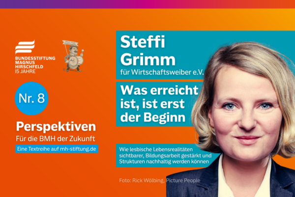 Textgrafik mit farbigem Hintergrund. Text: 