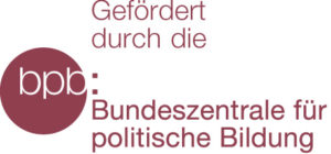 Logo: "Gefördert durch die Bundeszentrale für politische Bildung (bPb)"