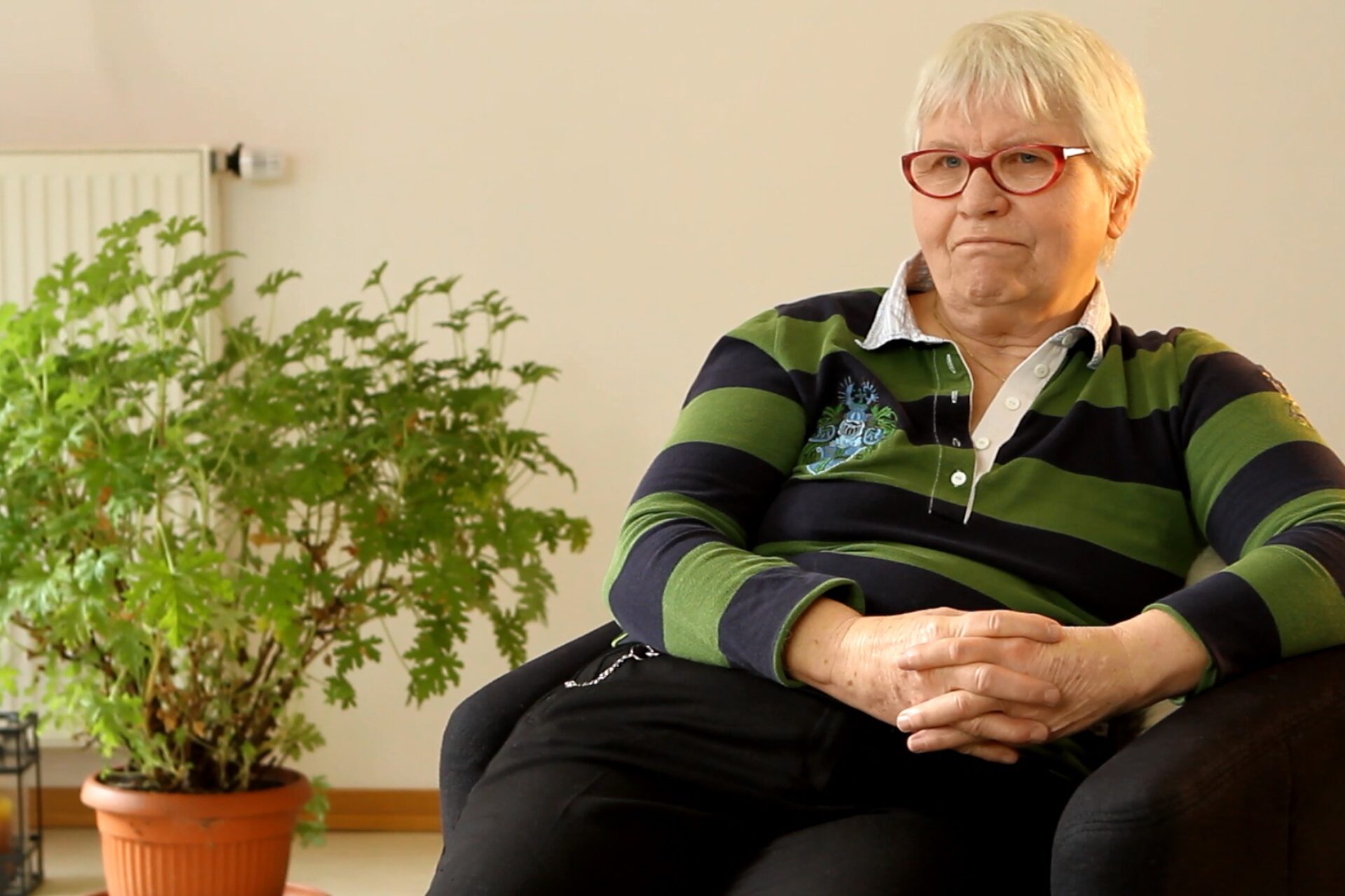 Screenshot aus dem Videointerview mit Karin Buckley