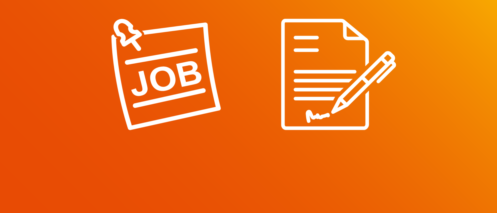 Symbolbilder für Stellenausschreibung und Lebenslauf.