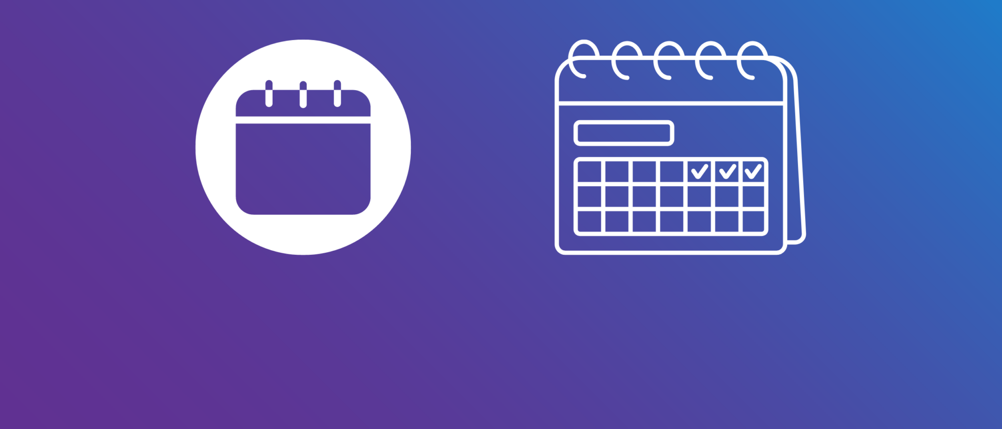 Die Grafik zeigt zwei Kalender-Icon nebeneinander.