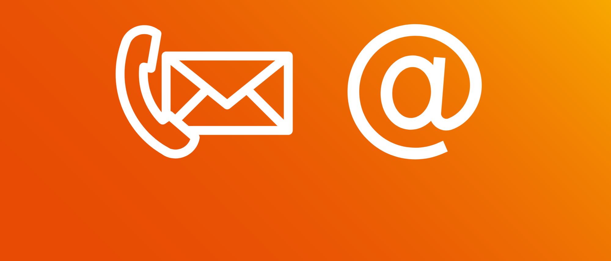 Symbolbilder für Telefon, Post und E-Mail.