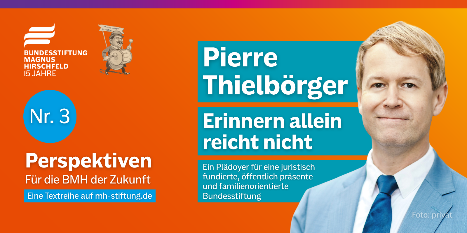 Textgrafik mit farbigem Hintergrund. Text: 