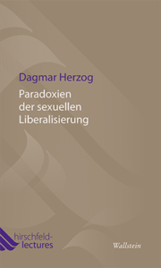 Buchcover: "Paradoxien der sexuellen Liberalisierung" von Dagmar Herzog. Das Cover zeigt weiße und lila Schriftelemente auf braunem Grund.
