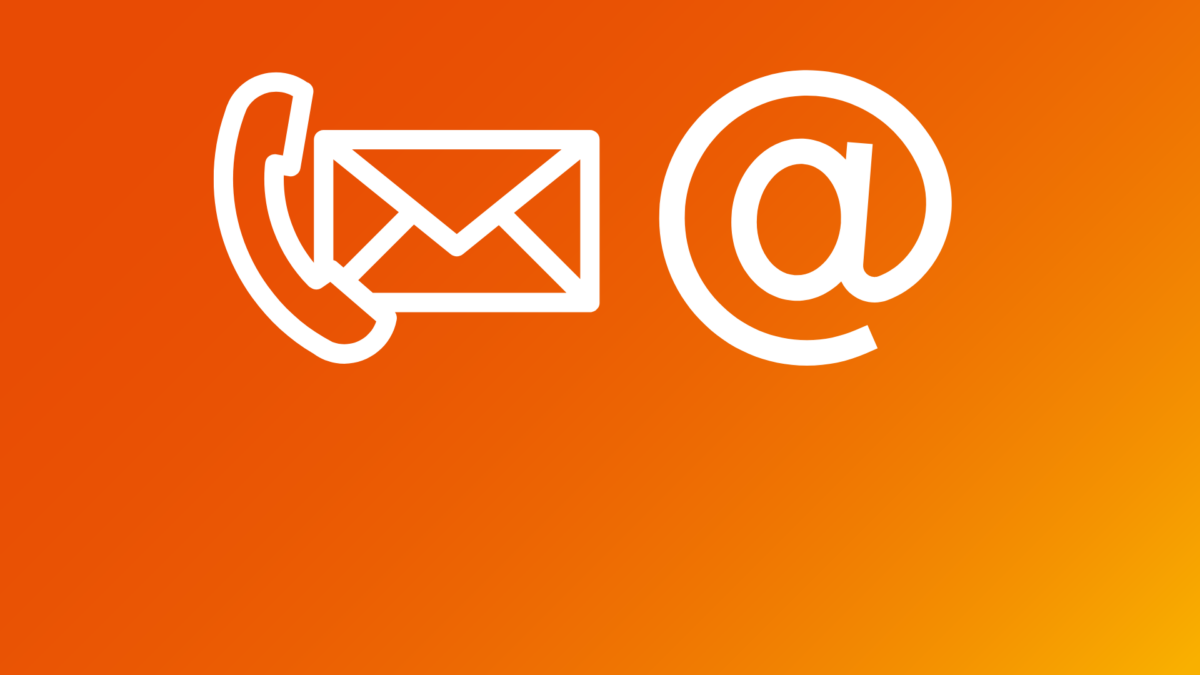 Symbolbilder für Telefon, Post und E-Mail.