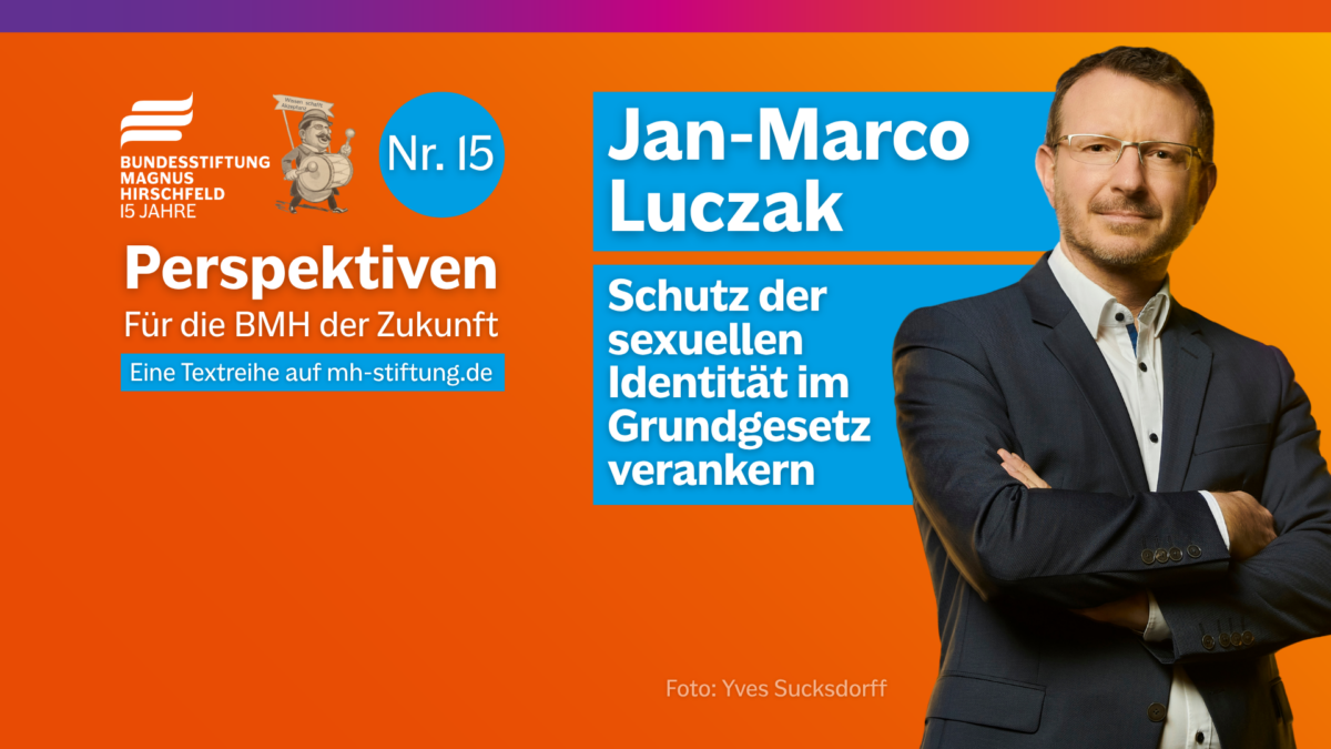 Textgrafik mit farbigem Hintergrund. Text: 