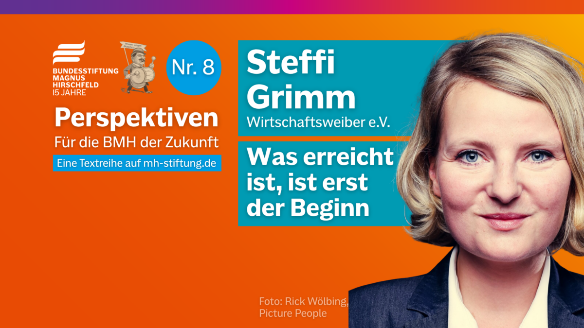 Textgrafik mit farbigem Hintergrund. Text: 