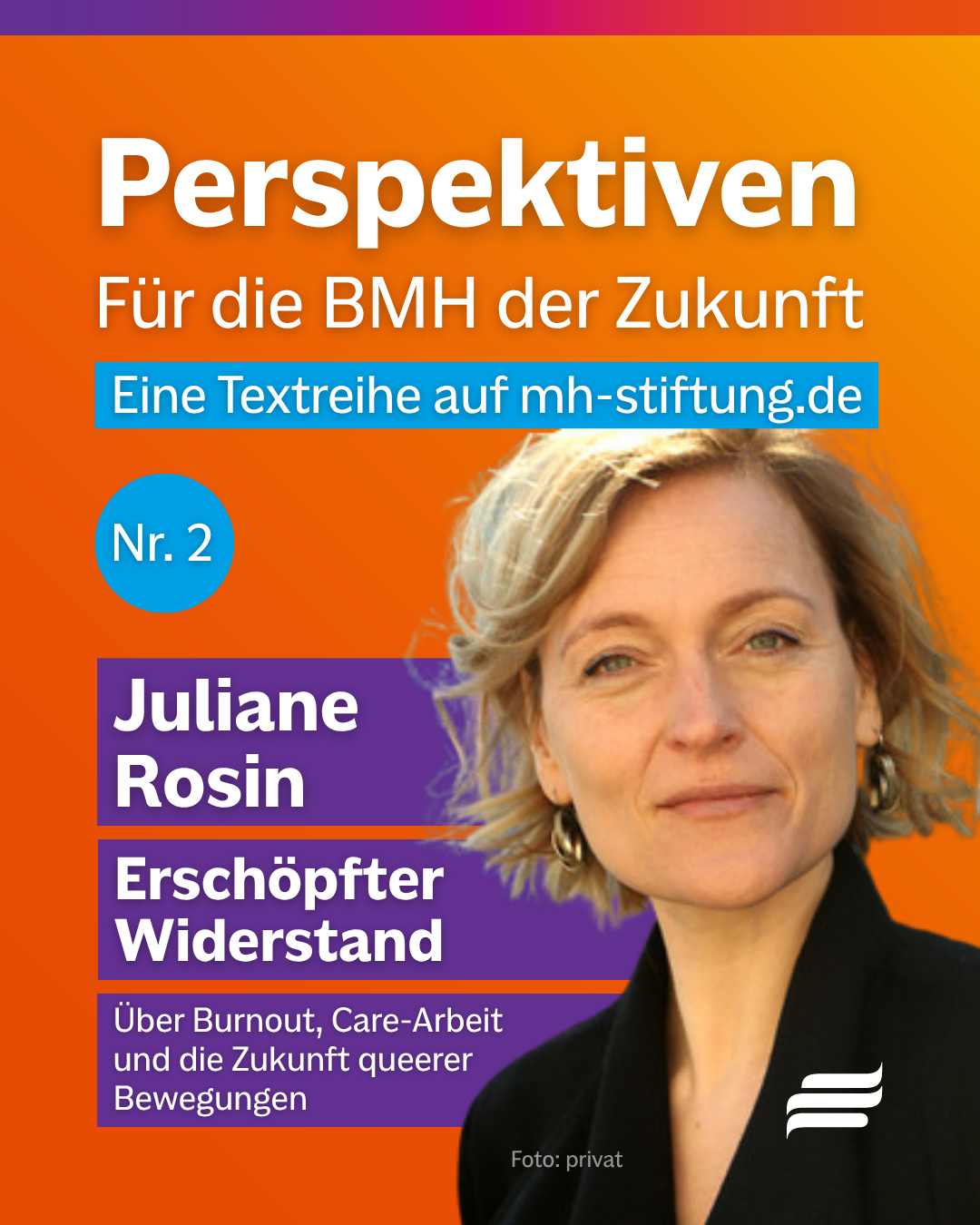 Textgrafik mit farbigem Hintergrund. Text: 