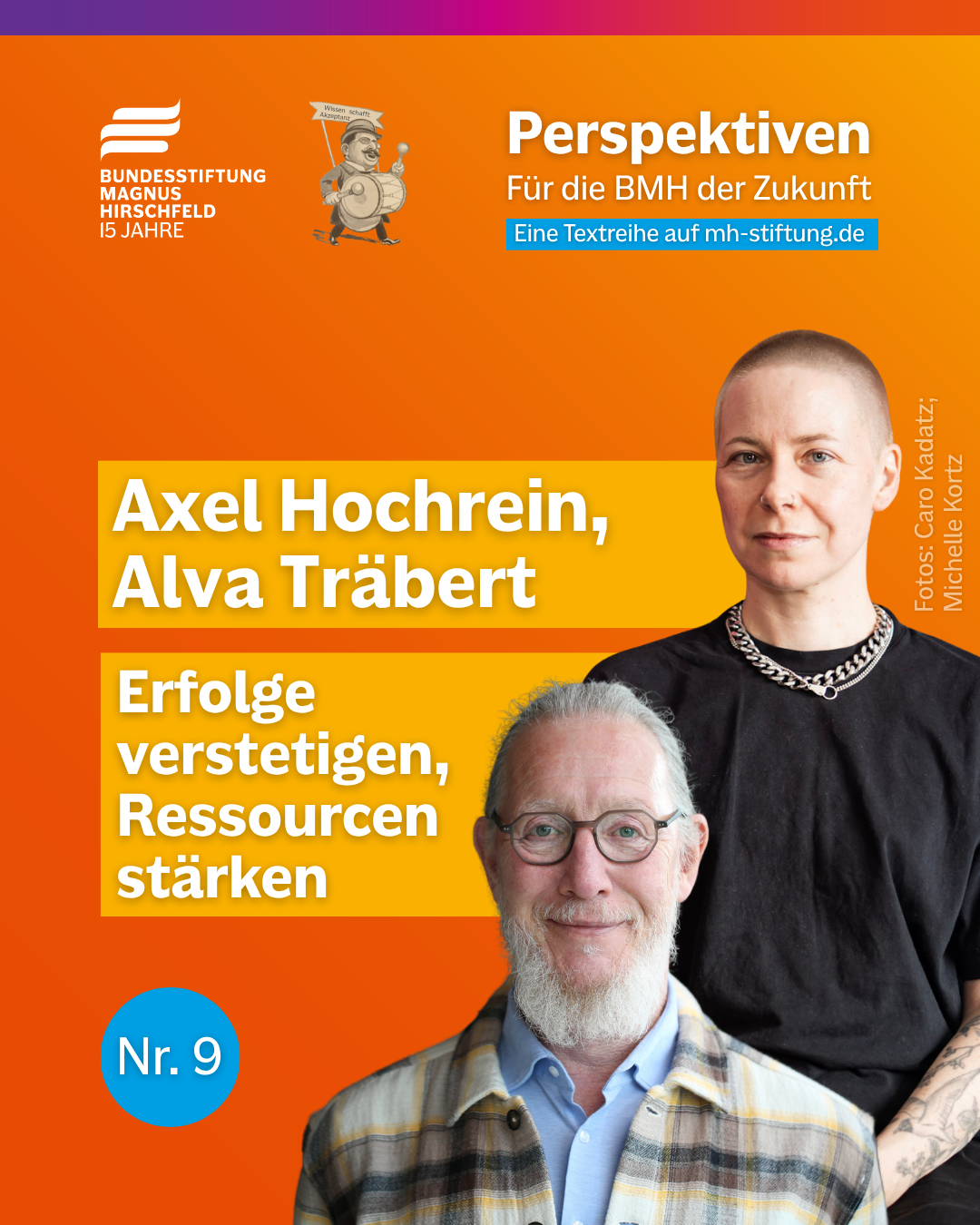 Textgrafik mit farbigem Hintergrund. Text: 
