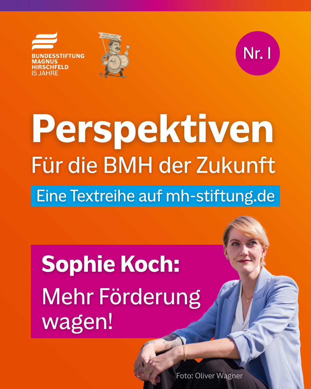 Textgrafik mit farbigem Hintergrund. Text: 