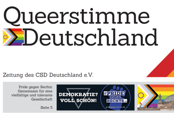 Titelseite der Zeitung des CSD Deutschland e.V. 