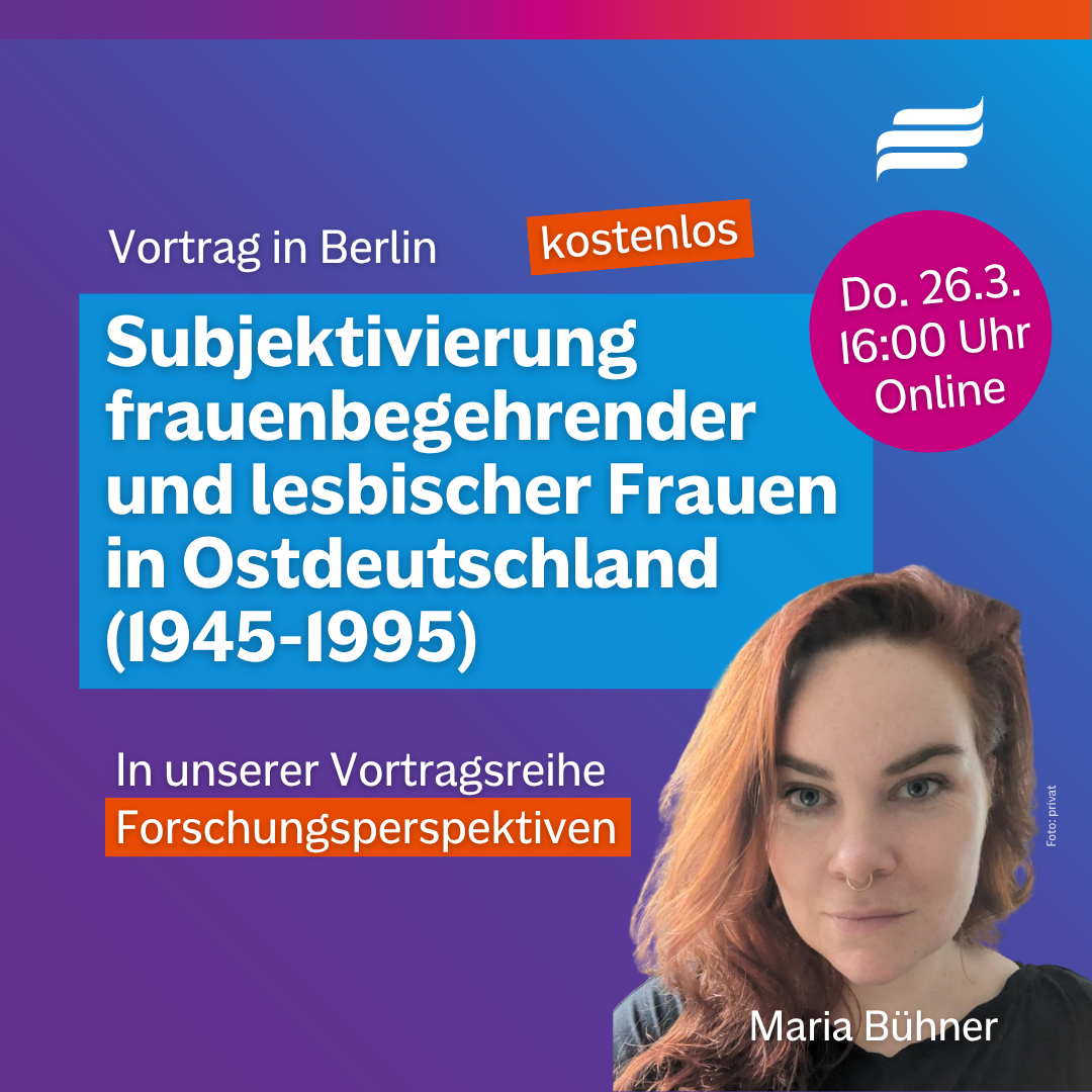 Textgrafik mit farbigem Hintergrund. Text: 