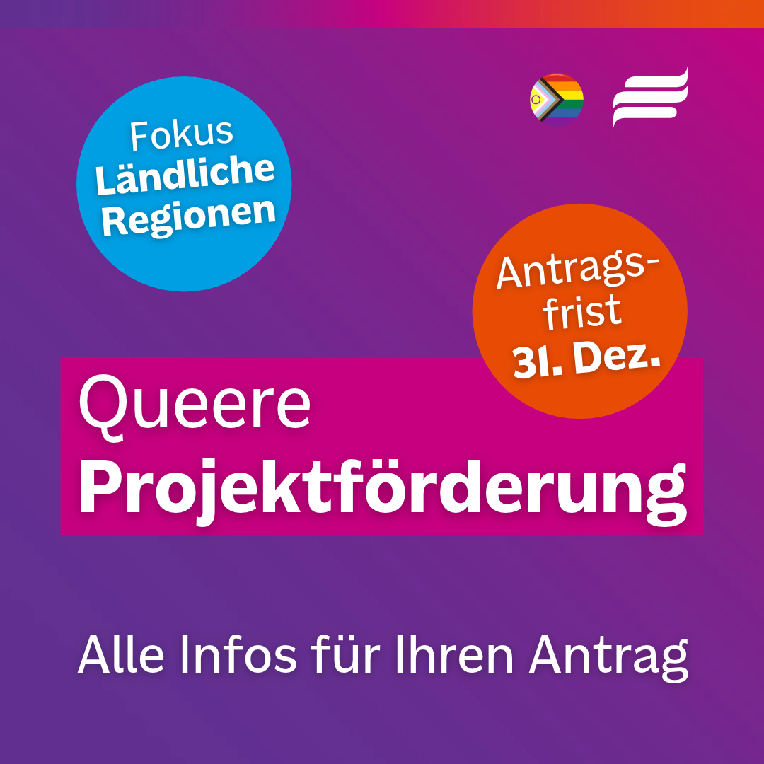Textgrafik mit farbigem Hintergrund. Text: 